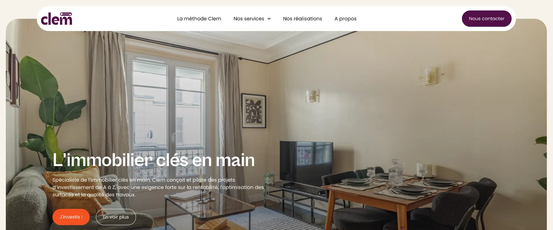 Aperçu du site Clem Home, spécialiste de l’immobilier clés en main